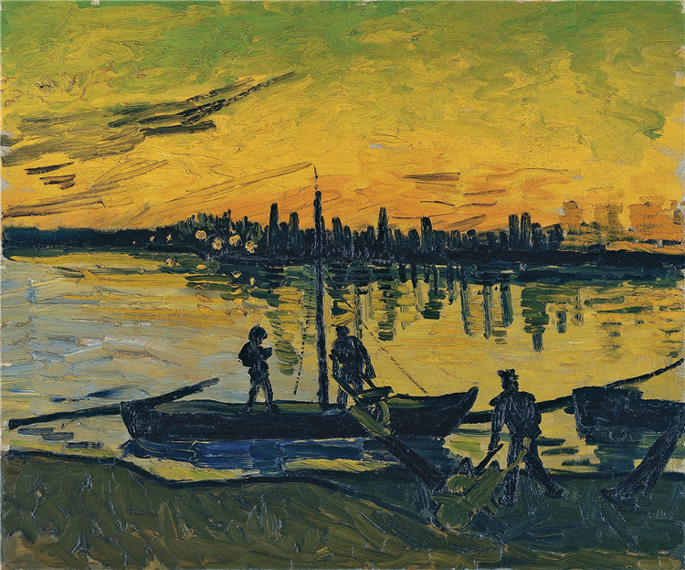 Coal Barges 2 Van Gogh Oil Painting